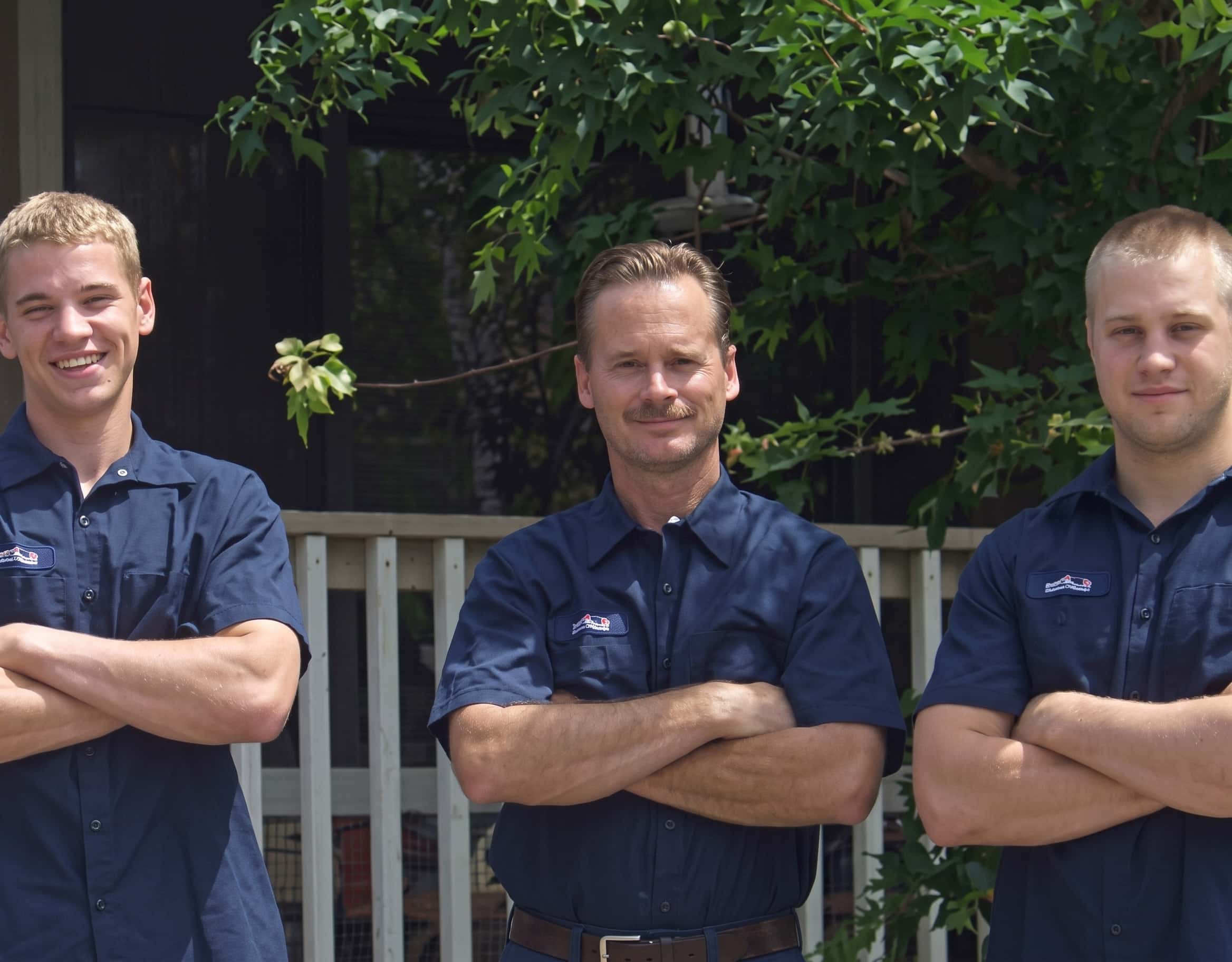 Three members of the Heald family representing five generations of mechanical trade experience